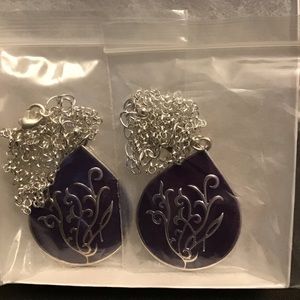 2 Tear drop Younique branded necklace